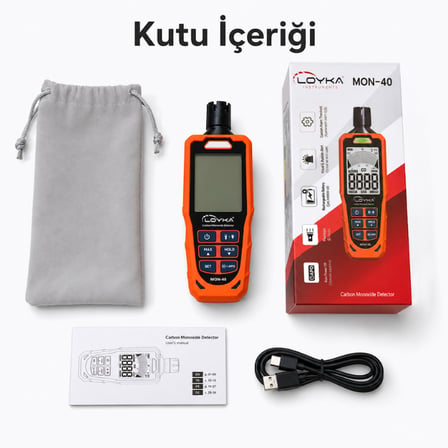 Loyka MON-40 Profesyonel Karbonmonoksit Ölçer – 0-1000 ppm CO Dedektörü