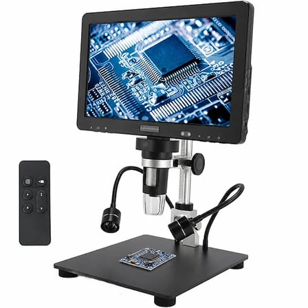 OEM DM12A Dijital Mikroskop 10.1 İnç IPS Ekran 1500X Büyütme HDMI Siyah
