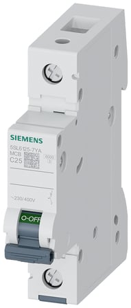 Siemens 5SL6125-7YA 1 Kutuplu C25 Otomatik Sigorta 6kA 25A