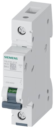 Siemens 5SL6140-6YA 1 Kutuplu B40 Otomatik Sigorta 6kA 40A