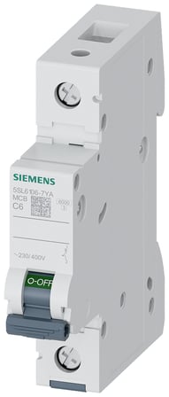 Siemens 5SL6106-7YA 1 Kutuplu C6 Otomatik Sigorta 6kA 6A