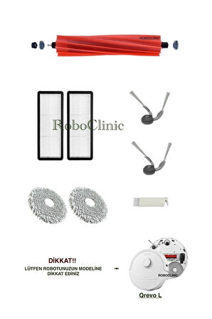 Roborock Qrevo L Robot Süpürge Uyumlu Yedek Fırça, Hepa Filtre, Mop Seti-8 Parça