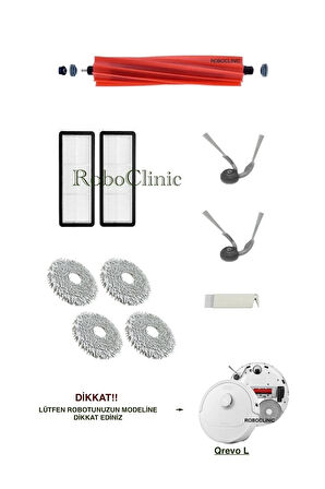 Roborock Qrevo L Robot Süpürge Uyumlu Yedek Fırça, Hepa Filtre, Mop Seti-10 Parça