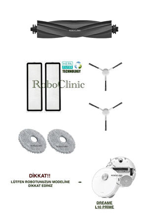 Dreame L10 Prime Robot Süpürge Uyumlu Yedek Fırça, Hepa Filtre, Mop Seti-7 Parça