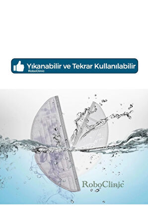 Roborock S8 Sonic Akıllı Robot Süpürge Uyumlu 2 Adet Microfiber Mop Bez Paspası