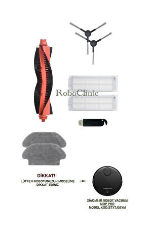 Xiaomi Mi Robot Vacuum Mop Pro Robot Süpürge Uyumlu Fırça, Hepa Filtre, Mop Seti-8 Parça