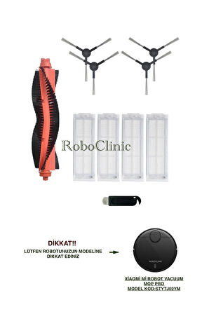 Xiaomi Mi Robot Vacuum Mop Pro Robot Süpürge Uyumlu(M.KOD:STYJO2YM) Fırça, Hepa Filtre Seti-10 Parça