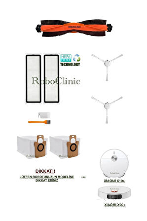 Xiaomi Robot Vacuum X10 Plus X20 Plus Uyumlu Yedek Toz Torba, Fırça, Hepa Filtre Seti-9 Parça