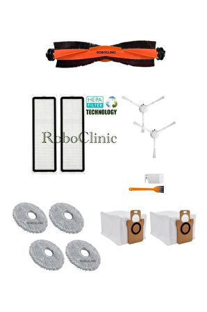 Xiaomi Robot Vacuum X10 Plus X20 Plus Uyumlu Yedek Toz Torba, Fırça, Hepa Filtre, Mop Seti-13 Parça