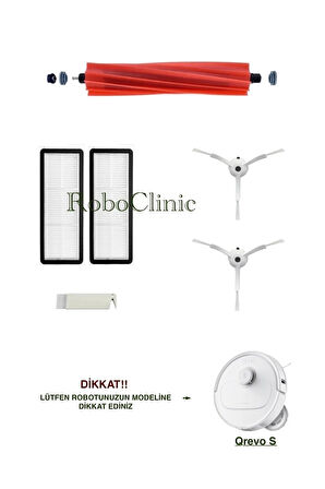 Roborock Qrevo S Robot Süpürge Uyumlu Fırça, Hepa Filtre Seti-6 Parça