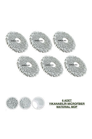 Roborock Qrevo Curv Robot Süpürge Uyumlu Yıkanabilir Microfiber Mop-6 Adet