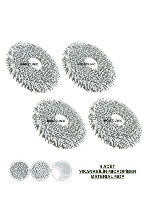 Roborock Qrevo Curv Robot Süpürge Uyumlu Yıkanabilir Microfiber Mop-4 Adet