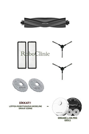 Dreame L10s Pro Gen 2 Robot Süpürge Uyumlu Fırça, Hepa Filtre, Mop Seti-7 Parça
