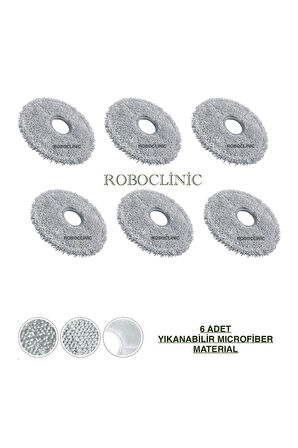 Dreame X40 Ultra L40 Ultra Robot Süpürge Uyumlu Yıkanabilir Microfiber Mop-6 Adet