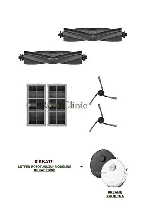 Dreame X40 Ultra L40 Ultra Robot Süpürge Uyumlu Fırça, Hepa Filtre Seti-6 Parça