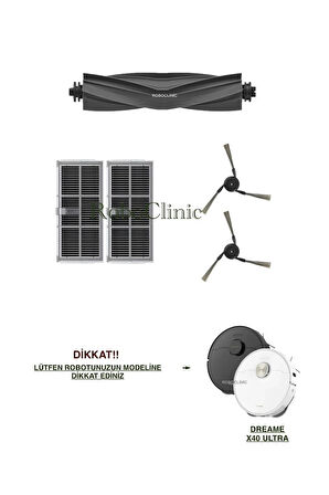 Dreame X40 Ultra L40 Ultra Robot Süpürge Uyumlu Fırça, Hepa Filtre Seti-5 Parça