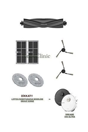 Dreame X40 Ultra L40 Ultra Robot Süpürge Uyumlu Fırça, Hepa Filtre, Mop Seti-7 Parça