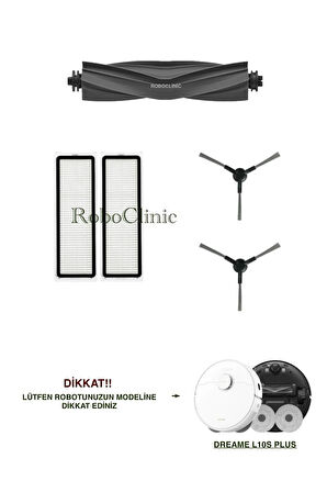Dreame L10s Plus Robot Süpürge Uyumlu Yedek Ana Fırça,Yan Fırça,Hepa Filtre Seti-5 Parça