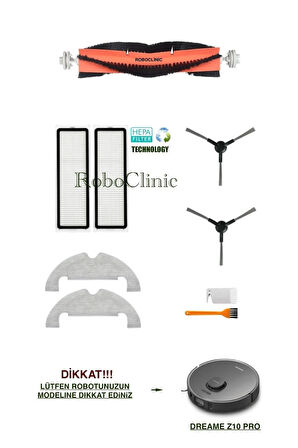 Dreame Z10 Pro Uyumlu Yedek Fırça, Hepa Filtre, Mop Seti-9 Parça