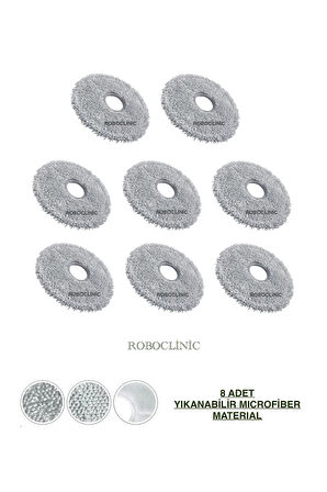 Xiaomi Robot Vacuum S20+/S20 Plus Uyumlu 8 Adet Microfiber Mop