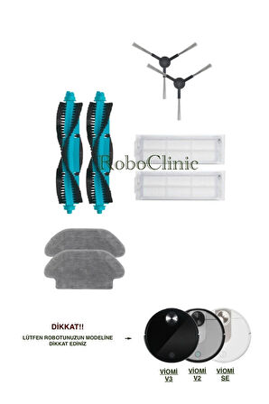 Xiaomi Mop Pro / Viomi SE-V2-V3-V2Pro-V3Pro Uyumlu Yedek Fırça,Hepa Filtre,Mop Set-8 Parça