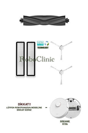 Dreame D10s Uyumlu Yedek Fırça, Hepa Filtre Seti-5 Parça