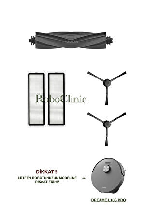 Dreame L10s Pro Robot Süpürge Uyumlu Yedek Fırça, Hepa Filtre Seti-5 Parça