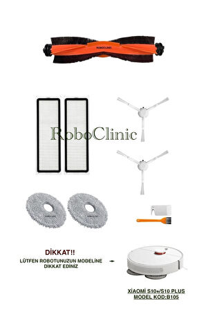 Xiaomi Robot Vacuum S10+/S10 Plus Robot Süpürge Uyumlu Fırça,Hepa Filtre,Mop Set-9 Parça