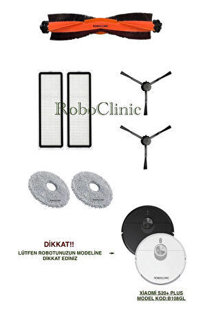 Xiaomi Robot Vacuum S20+/S20 Plus(Model Kod:B108GL) Uyumlu Fırça,Hepa Filtre,Mop Seti-7 Parça