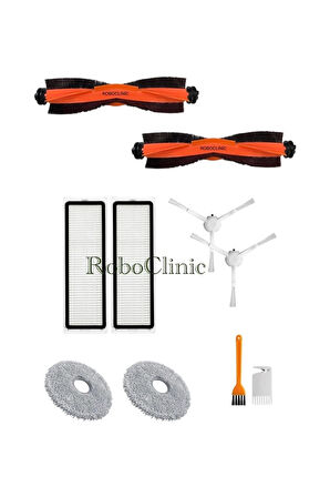 Xiaomi Robot Vacuum X10 plus X20 Plus Uyumlu Yedek Fırça,Hepa Filtre,Mop Seti-10 Parça