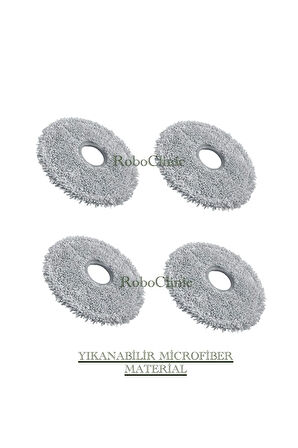 Xiaomi Robot Vacuum S10+/S10 Plus Robot Süpürge Uyumlu 4 Adet Microfiber Mop Bez