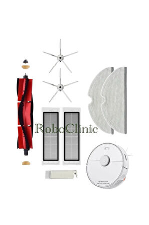 Roborock S5 Max Beyaz Robot Süpürge Uyumlu Fırça,Hepa Filtre,Mop Set-8 Parça