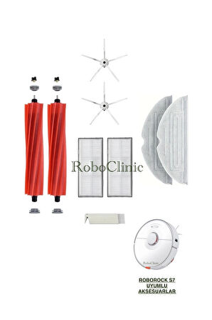 Roborock S7 Sonic Mopping Beyaz Akıllı Robot Süpürge Uyumlu Yenileme Seti-9 Parça