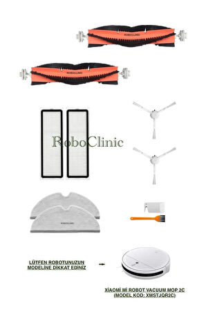 Xiaomi Mi Robot Vacuum Mop 2C (Model Kod: XMSTJQR2C) Uyumlu Fırça,Filtre,Mop Set-10 Parça