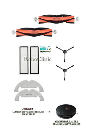 Xiaomi Mi Robot Vacuum Mop 2 Ultra (MODEL KOD:STYTJ05ZHM) Uyumlu Fırça,filtre,mop-8 Parça