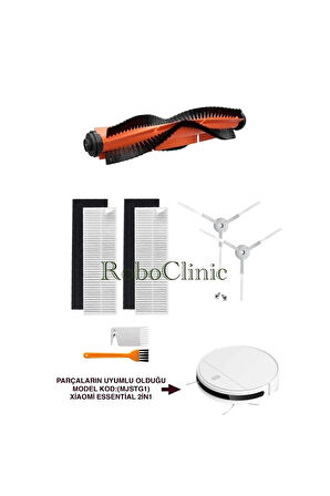 Xiaomi Mi Robot Vacuum Mop Essential 2in1 (MODEL KOD:MJSTG1) Uyumlu Robot Süpürge Seti-5 Parça