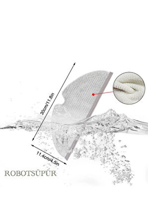 Roborock S5 Max Robot Süpürge Uyumlu 2Adet Micro Fiber Mop