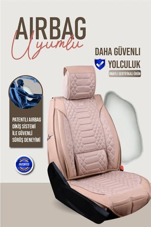 BMW X3 Uyumlu Lüx Deri Oto Koltuk Kılıfı Ön Arka Takım Set Crystal BEJ