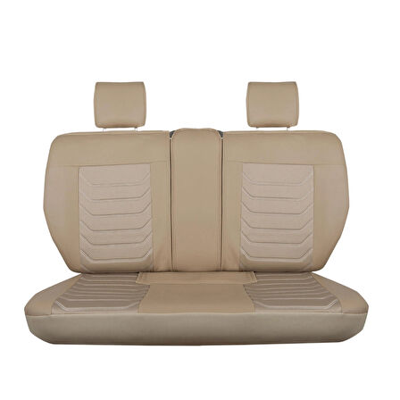 Seat İbiza Uyumlu Lüx Deri Oto Koltuk Kılıfı Ön Arka Takım Eagle Bej