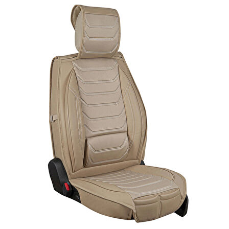 Seat İbiza Uyumlu Lüx Deri Oto Koltuk Kılıfı Ön Arka Takım Eagle Bej