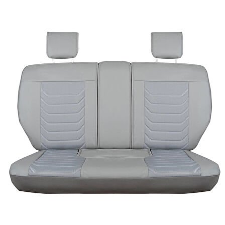 Seat Leon Sport Uyumlu Lüx Deri Oto Koltuk Kılıfı Ön Arka Takım Eagle Gri