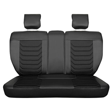 Toyota Yaris 2003-2005 Uyumlu Lüx Deri Oto Koltuk Kılıfı Ön Arka Takım Eagle Tam Siyah