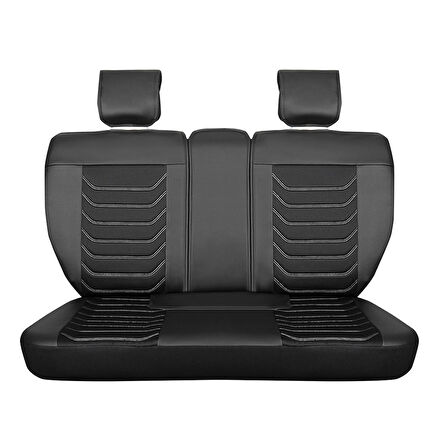 Dacia Duster 2010-2013 Uyumlu Lüx Deri Oto Koltuk Kılıfı Ön Arka Takım Eagle Siyah Beyaz