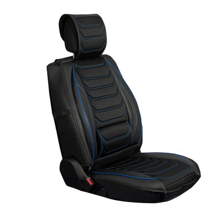 Seat İbiza Uyumlu Lüx Deri Oto Koltuk Kılıfı Ön Arka Takım Eagle Siyah Mavi