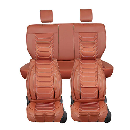 Volvo 740 Uyumlu Lüx Deri Oto Koltuk Kılıfı Ön Arka Takım Eagle Tarçın