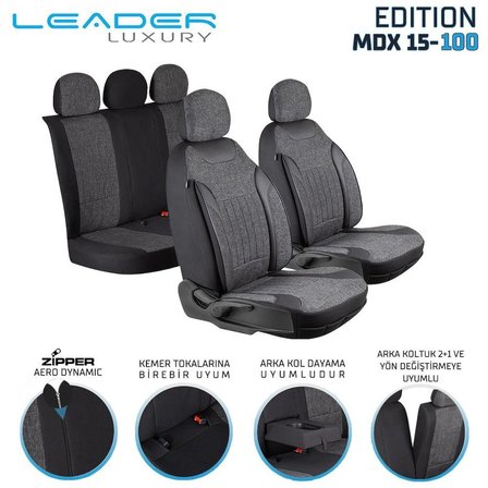 Ford Focus Di Ghia Uyumlu Lüx Keten Oto Koltuk Kılıfı Ön Arka Takım Edition Serisi Siyah