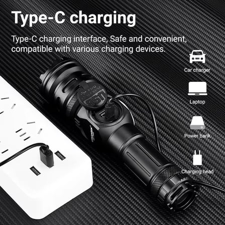 Wison Ws-6868 25watt 2500 Lümen Usb Type-c Şarjlı El Feneri
