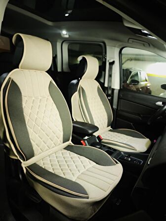 Kia Sportage Yeni Lüx Oto Koltuk Minderi Ön Arka 5'li Set ELEGANCE Serisi BEJ - KOYU BEJ
