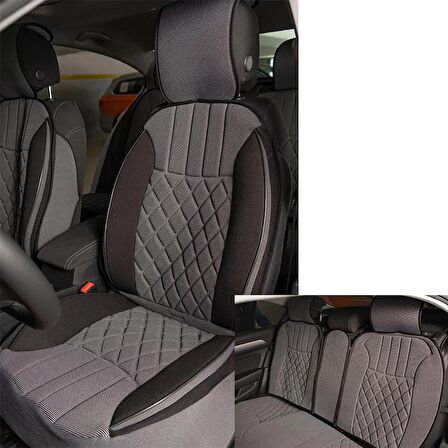 
Toyota Auris Lüx Oto Koltuk Minderi Ön Arka 5'li Set ELEGANCE Serisi GRİ SİYAH