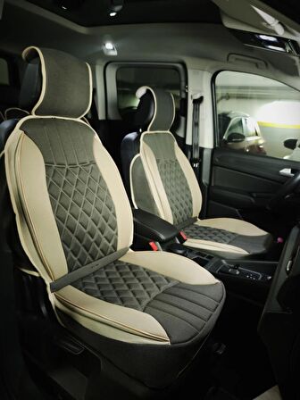 Toyota CH-R Lüx Oto Koltuk Minderi Ön Arka 5'li Set ELEGANCE Serisi KOYU BEJ - BEJ